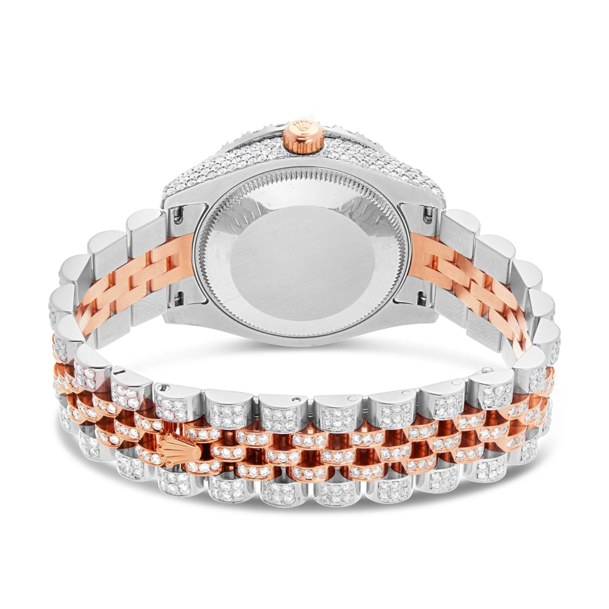 10.78ctw Full Diamond Women's Rolex DateJust 31mm Two Tone Mother of Pearl