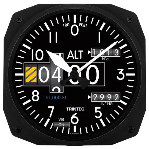 10" Modern Altimeter Instrument Style Clock