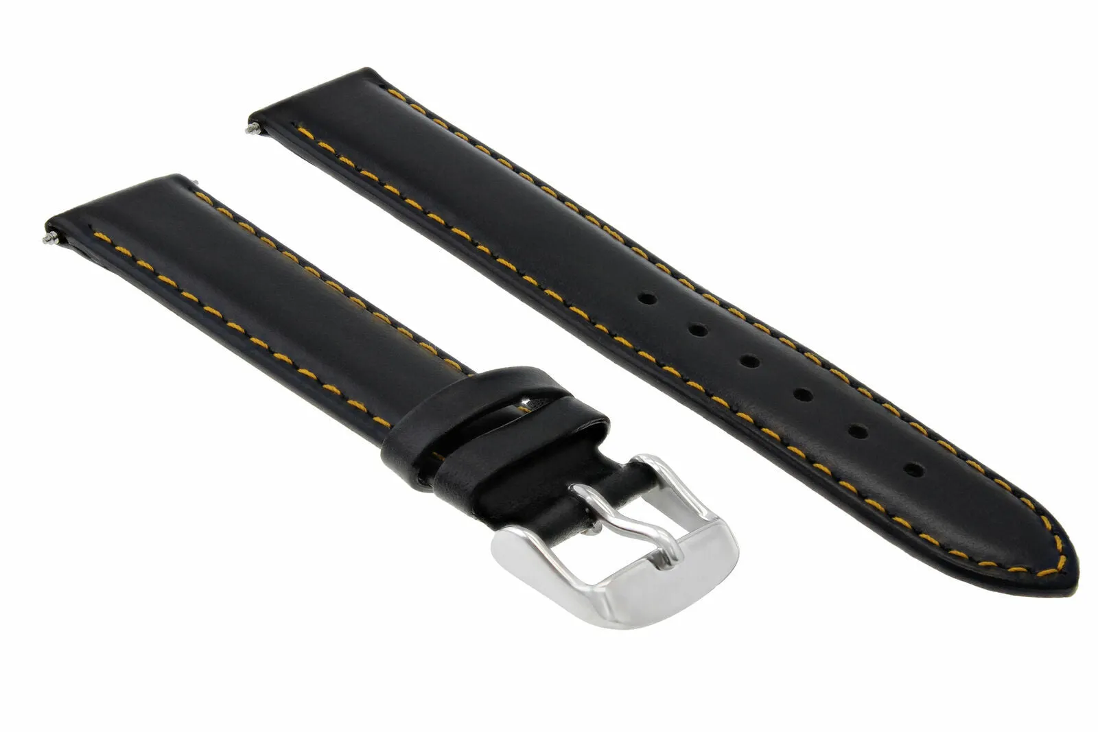 18MM ITALIAN SMOOTH LEATHER WATCH STRAP BAND FOR BREITLING BLACK ORANGE STITCH