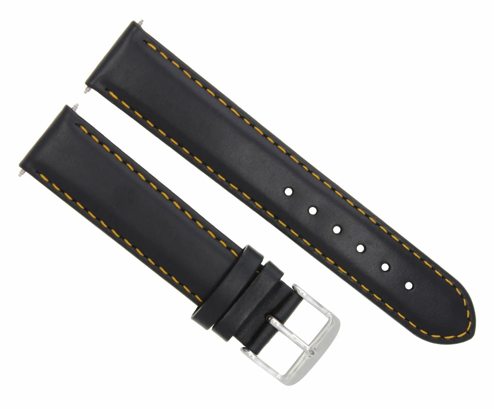 18MM ITALIAN SMOOTH LEATHER WATCH STRAP BAND FOR BREITLING BLACK ORANGE STITCH