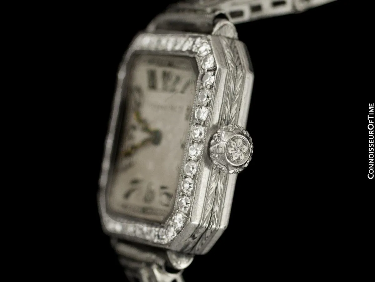 1920's Tiffany & Co. Ladies Vintage Art Nouveau / Art Deco Watch - Platinum & Diamonds