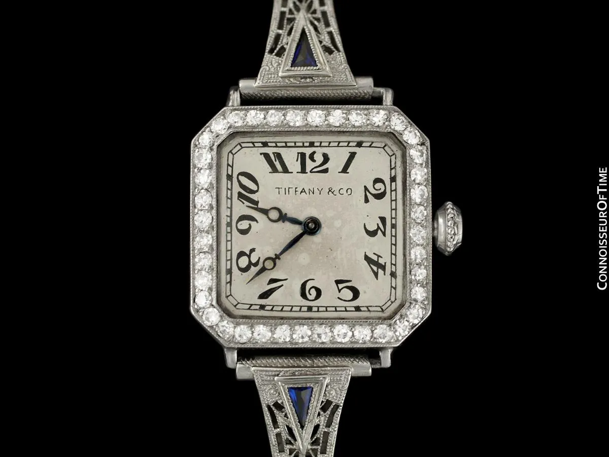 1920's Tiffany & Co. Ladies Vintage Art Nouveau / Art Deco Watch - Platinum & Diamonds