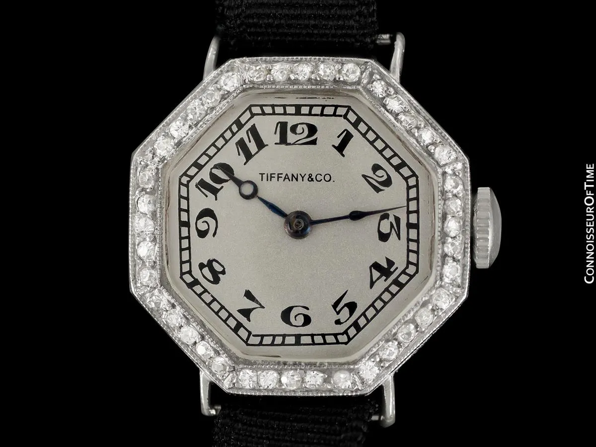 1920's Tiffany & Co. Vintage Art Deco Ladies Watch - Platinum & Diamonds