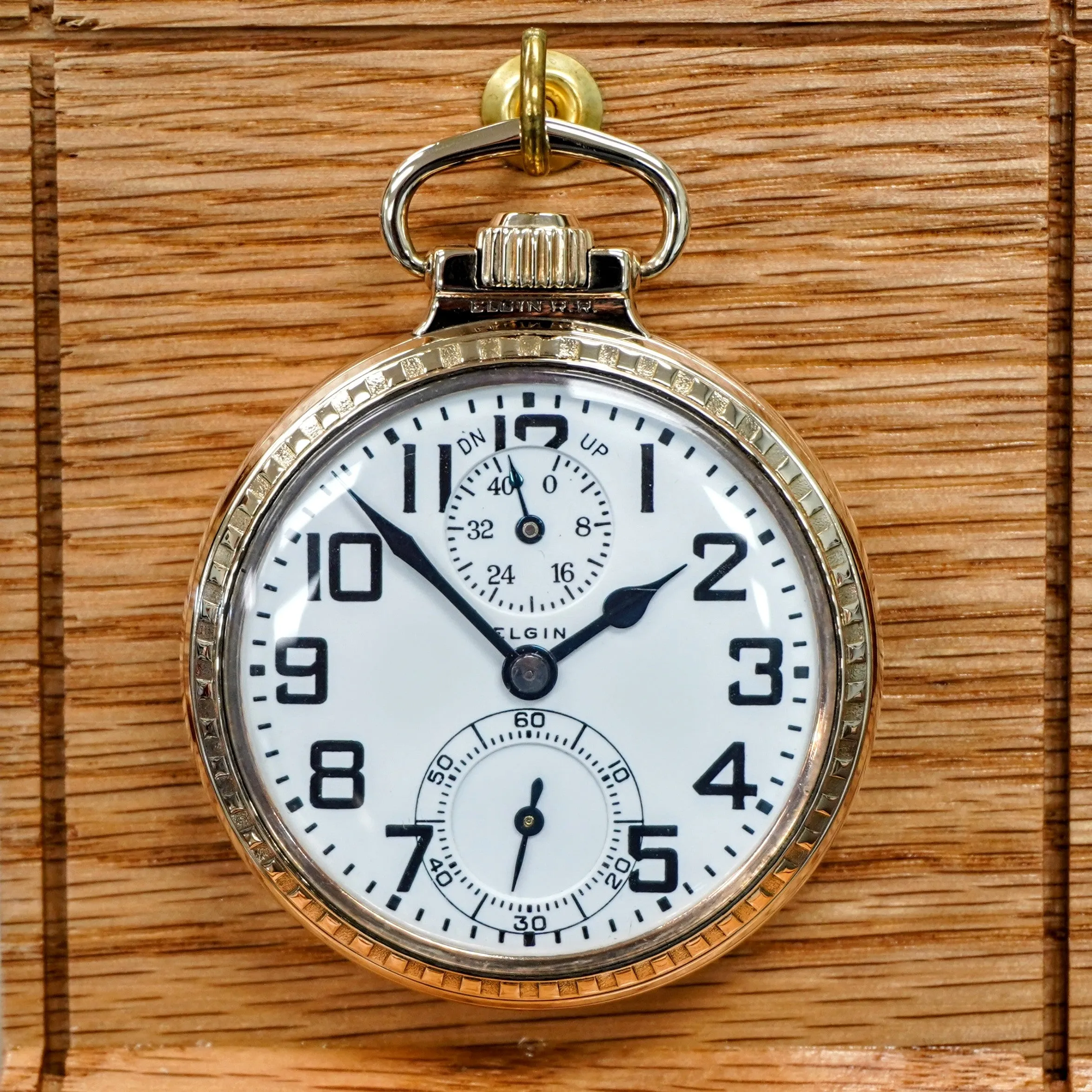 1926 ELGIN B. W. Raymond Pocket Watch Up Down Wind Indicator 21 Jewels 16s
