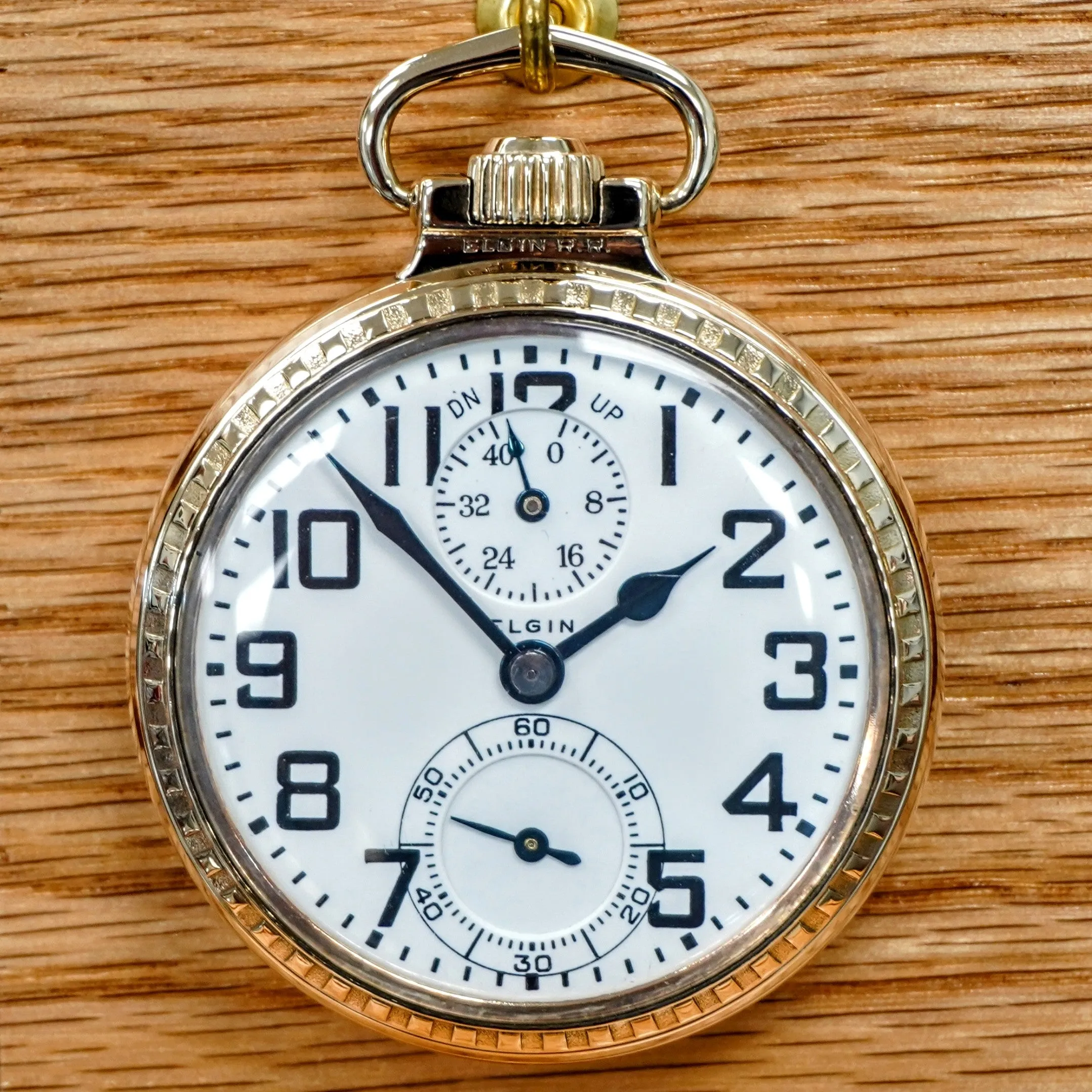 1926 ELGIN B. W. Raymond Pocket Watch Up Down Wind Indicator 21 Jewels 16s