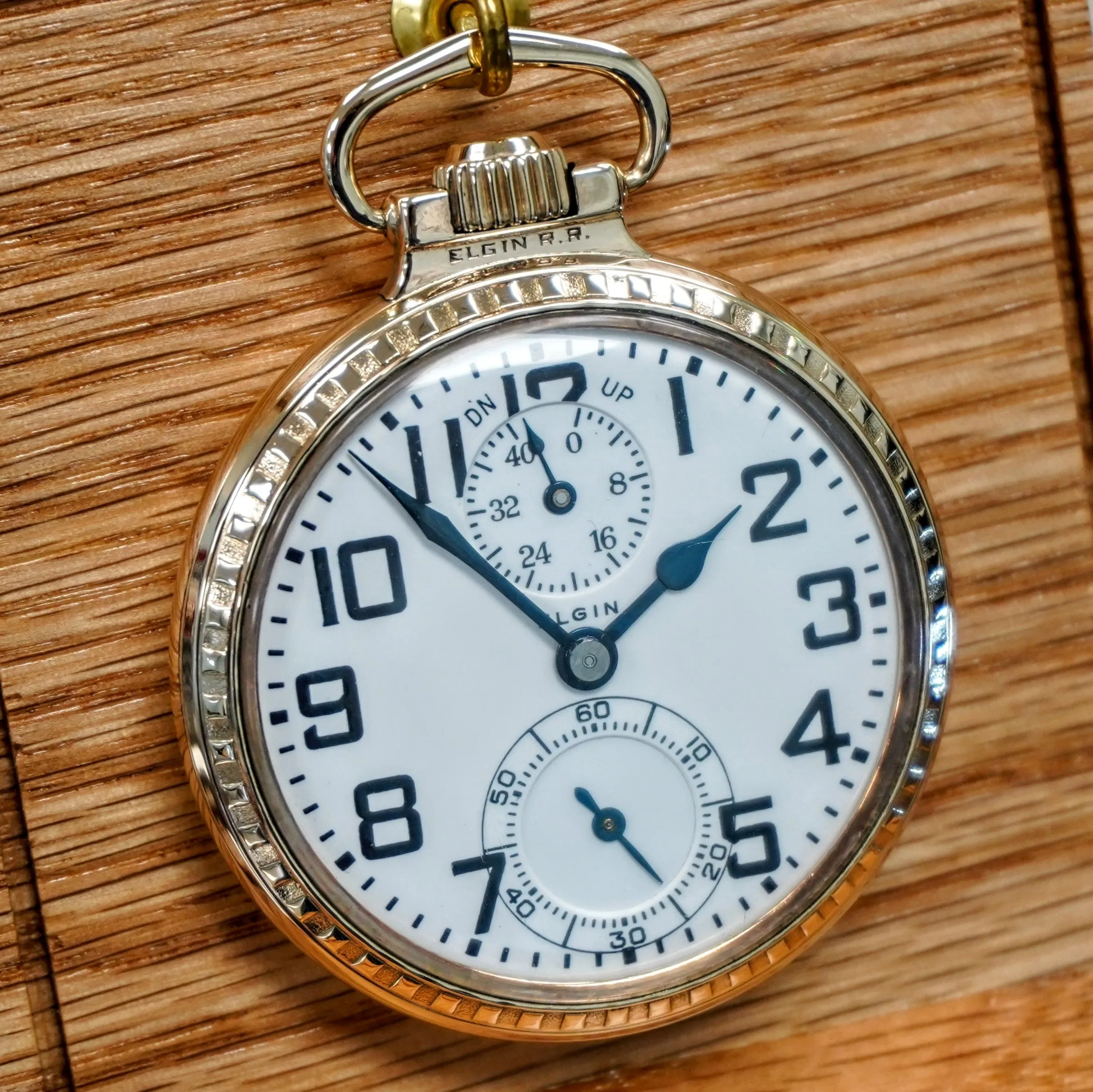 1926 ELGIN B. W. Raymond Pocket Watch Up Down Wind Indicator 21 Jewels 16s