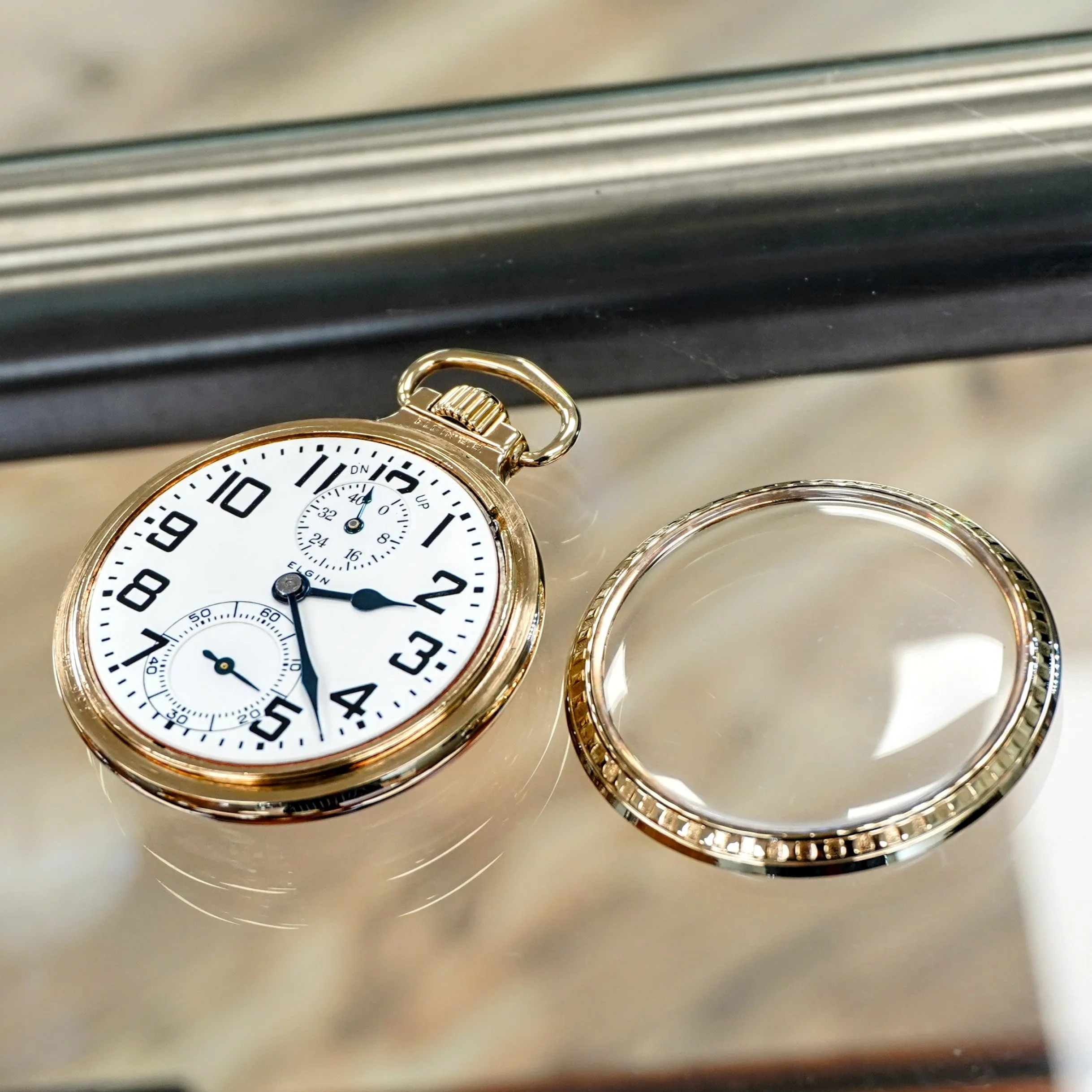 1926 ELGIN B. W. Raymond Pocket Watch Up Down Wind Indicator 21 Jewels 16s