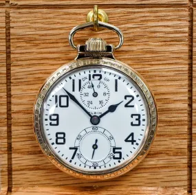 1926 ELGIN B. W. Raymond Pocket Watch Up Down Wind Indicator 21 Jewels 16s