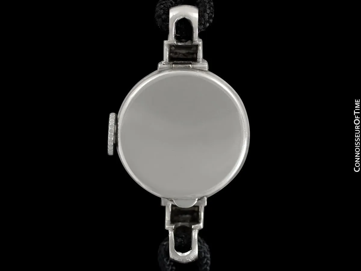 1930's Cartier Vintage Art Deco Ladies Watch with Original Cresarrow Case- Platinum & Diamonds