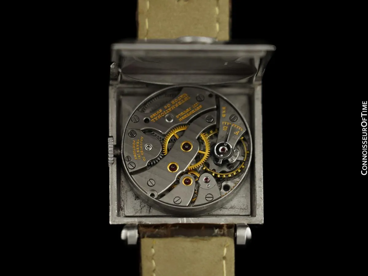 1942 IWC for Gumbiner World War II Era Mens Wristwatch - Platinum & Diamonds