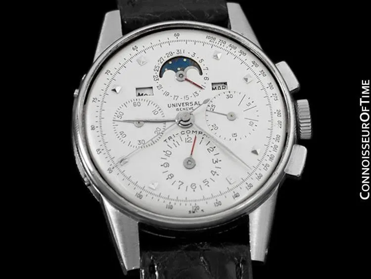 1945 Universal Geneve Tri-Compax Mens Vintage Chronograph Triple Calendar with Moon Phase