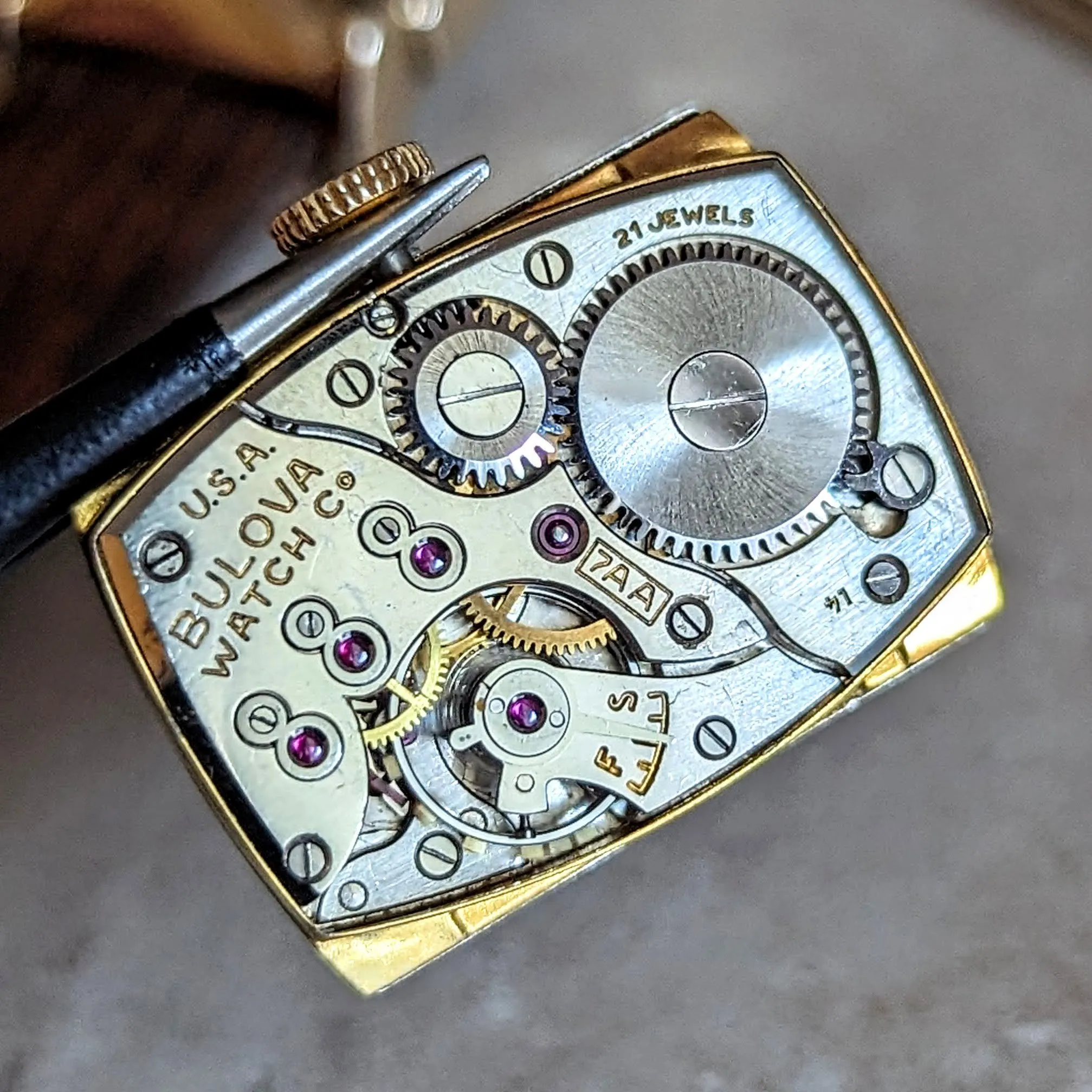 1954 BULOVA Jefferson Wristwatch 21 Jewels Cal. 7AA U.S.A. Made Watch