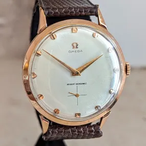 1954 OMEGA Jumbo Wristwatch 37mm 18K Rose Gold Vintage “Ressort Incassable” Watch
