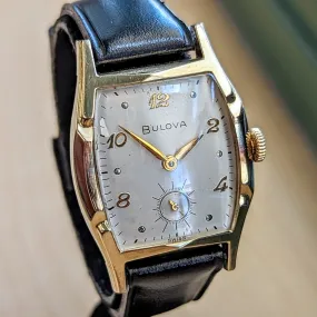 1956 BULOVA Gedney Watch 17 Jewels Cal. 11AC Fancy Tonneau Case Swiss Wristwatch