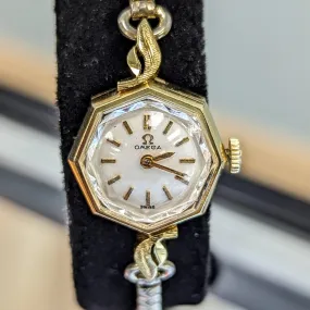 1964 OMEGA Ladies Cocktail Wristwatch 14K Yellow GOLD Cal. 484 Vintage Watch Octagonal Case and Fancy Lugs