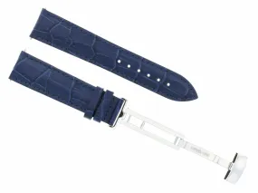 19MM LEATHER WATCH STRAP BAND FOR INVICTA PRO DIVER  DEPLOY CLASP BUCKLE BLUE