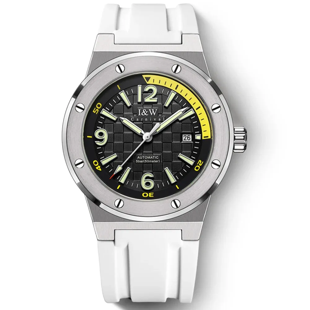 2021 New Switzerland I&amp;W Mechanical Watch For Men Brand Luxury Automatic Wrist Watch 50M Waterproof NH36A Reloj Hombre