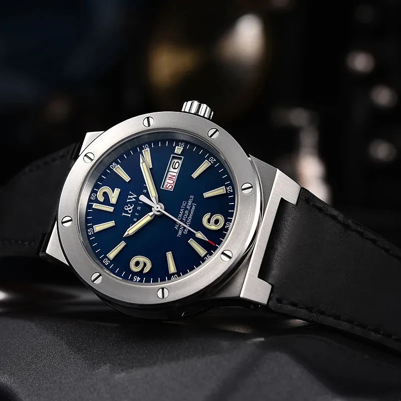 2021 New Switzerland I&amp;W Mechanical Watch For Men Brand Luxury Automatic Wrist Watch 50M Waterproof NH36A Reloj Hombre