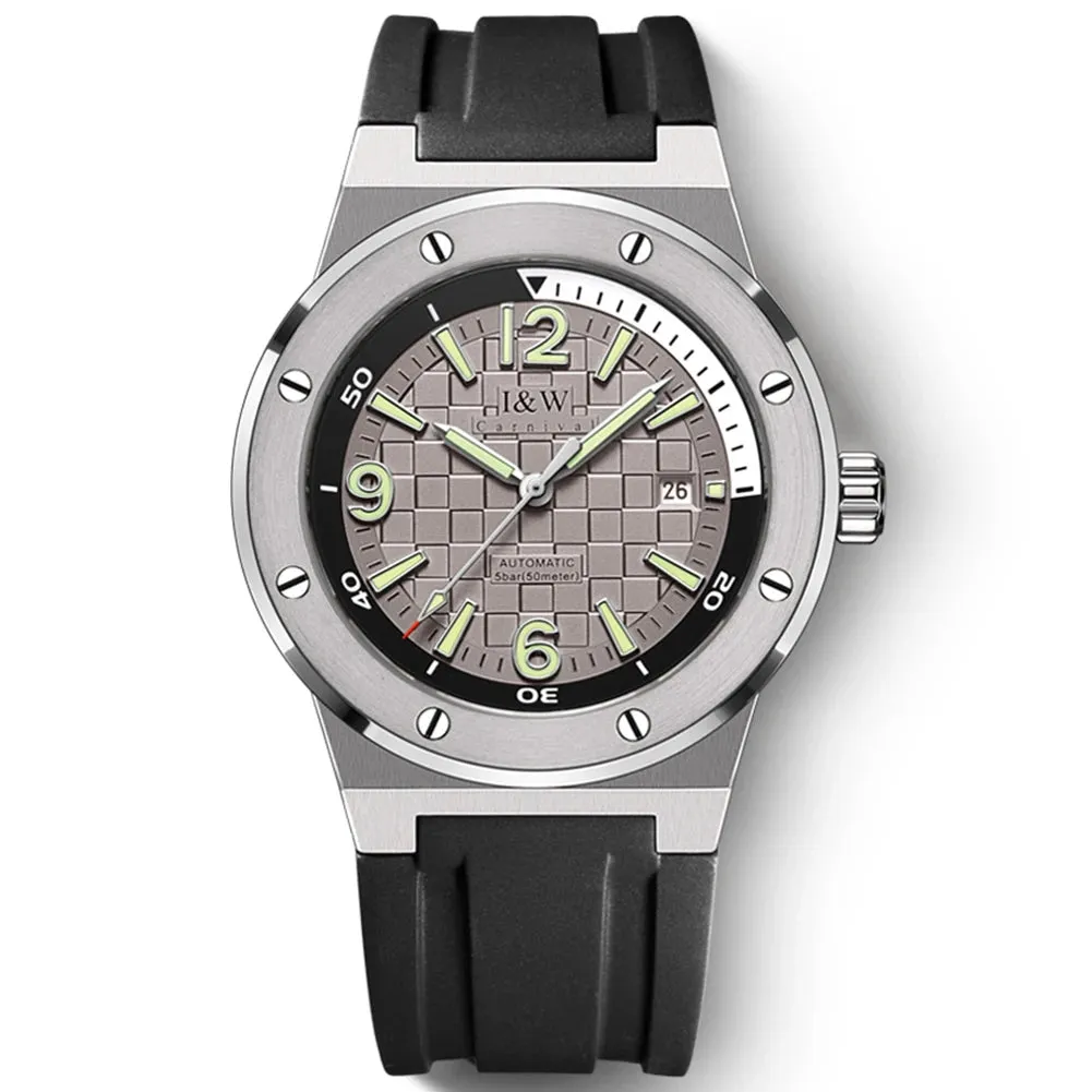 2021 New Switzerland I&amp;W Mechanical Watch For Men Brand Luxury Automatic Wrist Watch 50M Waterproof NH36A Reloj Hombre