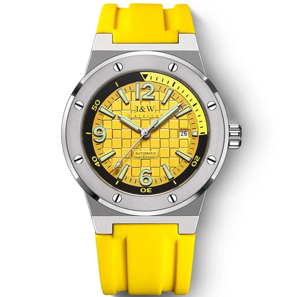 2021 New Switzerland I&amp;W Mechanical Watch For Men Brand Luxury Automatic Wrist Watch 50M Waterproof NH36A Reloj Hombre