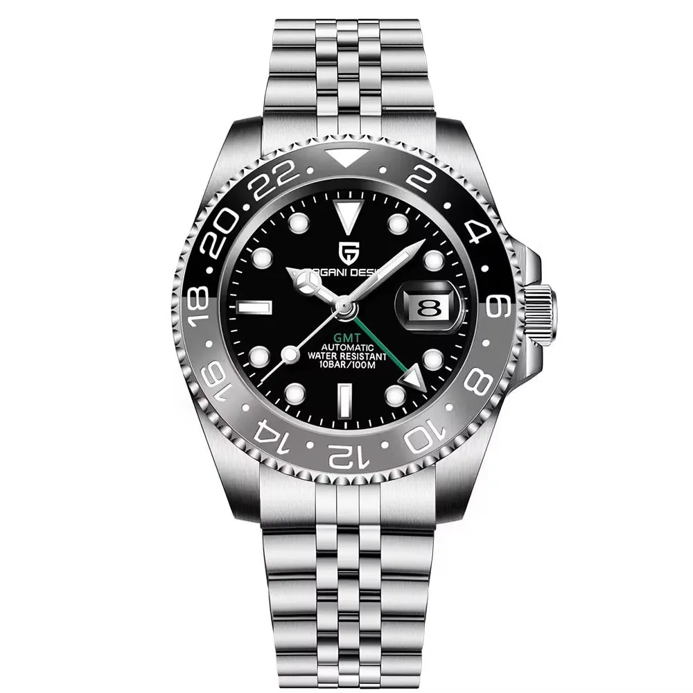 2024 New  Luxury Men Mechanical Watches Stainless Steel GMT Watch Top Brand Sapphire Glass Men Watch Reloj Hombre