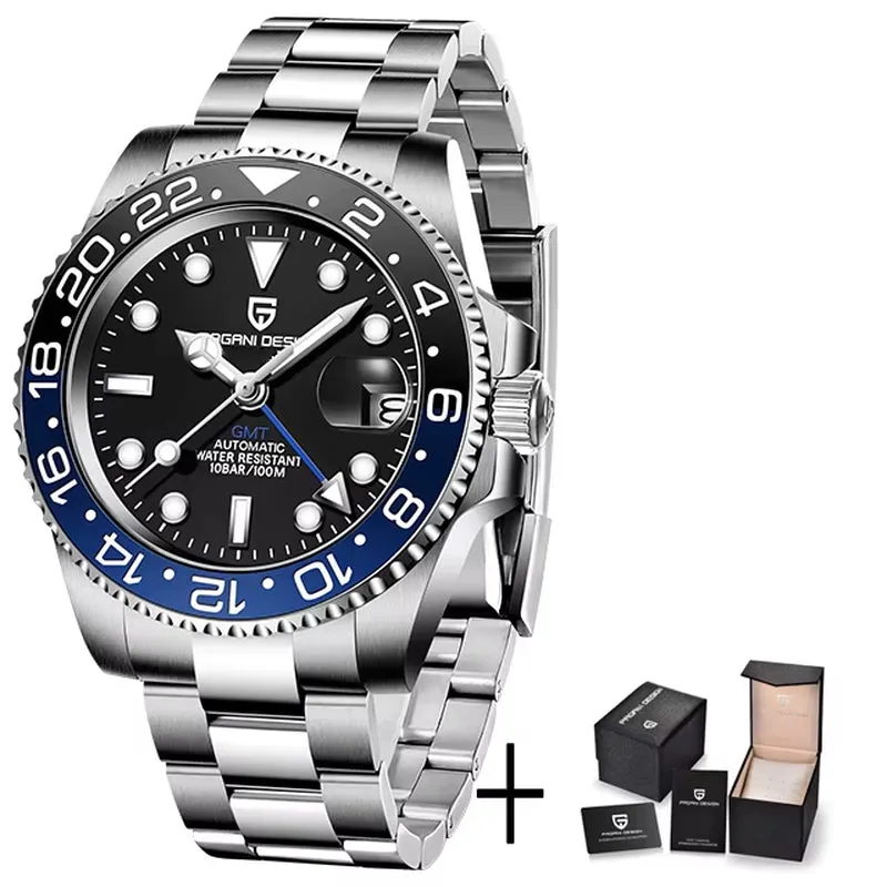 2024 New  Luxury Men Mechanical Watches Stainless Steel GMT Watch Top Brand Sapphire Glass Men Watch Reloj Hombre