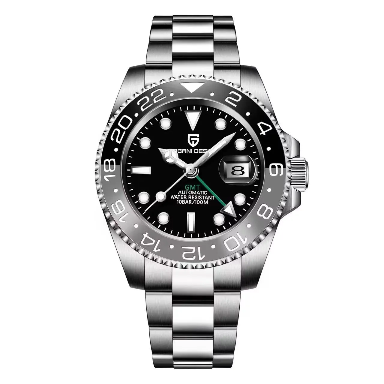 2024 New  Luxury Men Mechanical Watches Stainless Steel GMT Watch Top Brand Sapphire Glass Men Watch Reloj Hombre
