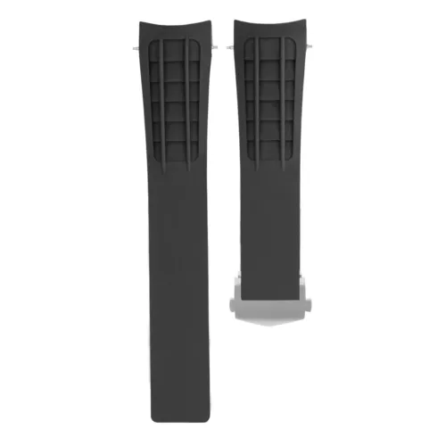 22MM RUBBER STRAP BAND CLASP FOR TAG HEUER CAG7010, CAG2110/LV5828 WATCH BLACK