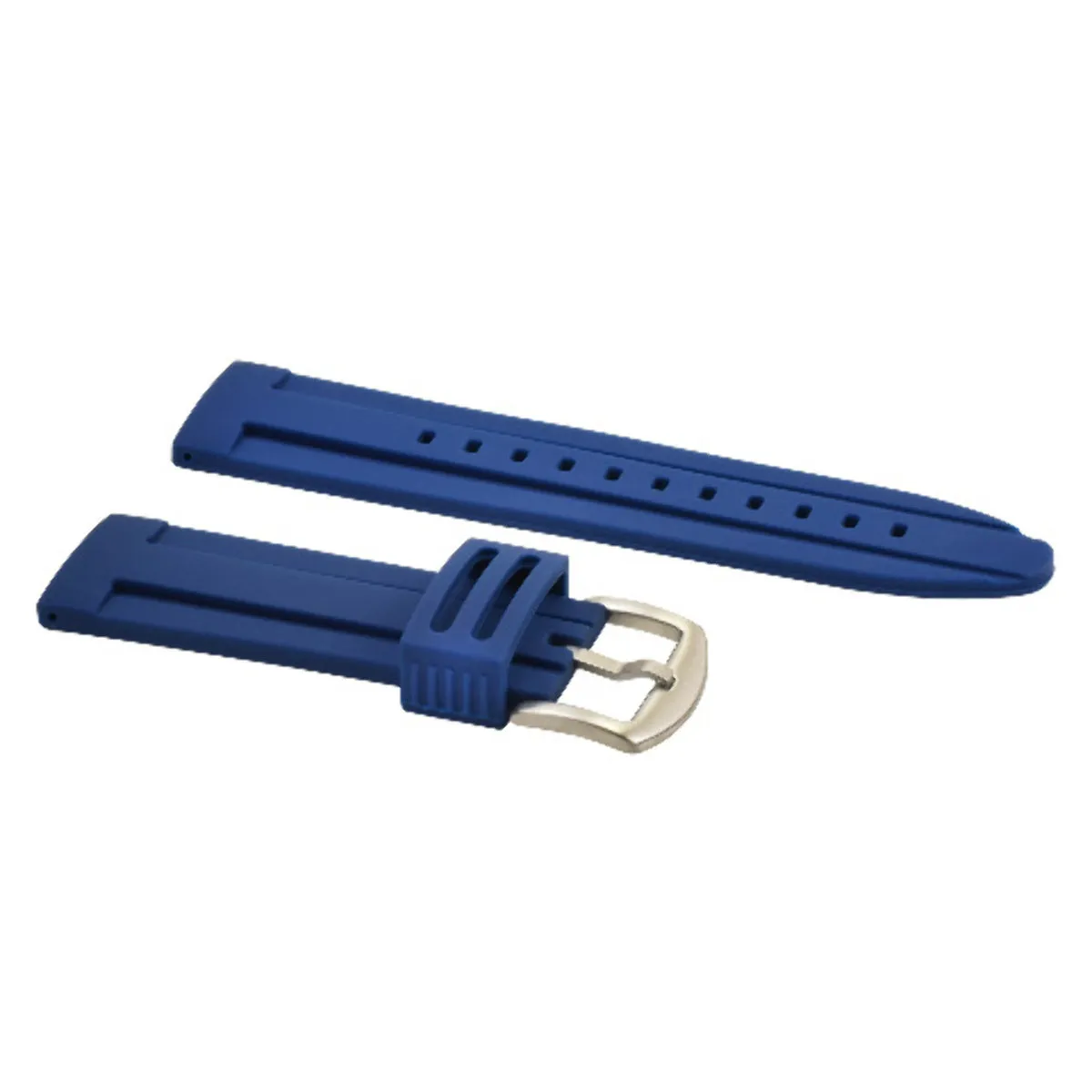 26MM RUBBER WATCH BAND DIVER STRAP FOR SWISS LEGEND MILITARE NO 1 SILICONE BLUE