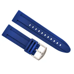 26MM RUBBER WATCH BAND DIVER STRAP FOR SWISS LEGEND MILITARE NO 1 SILICONE BLUE