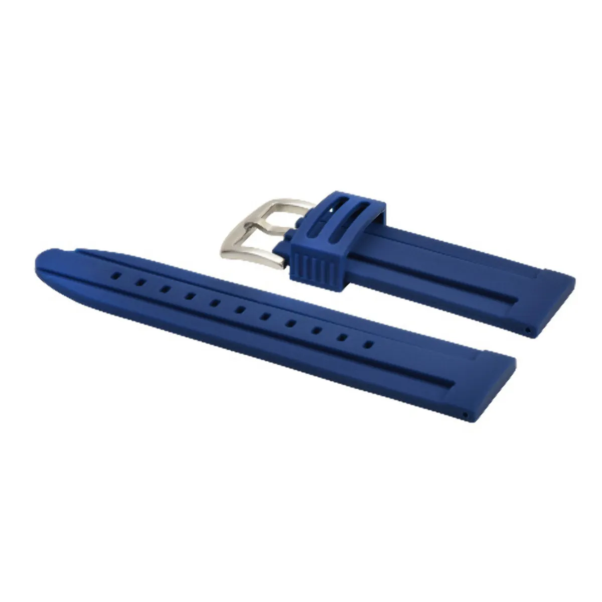 26MM RUBBER WATCH BAND DIVER STRAP FOR SWISS LEGEND MILITARE NO 1 SILICONE BLUE