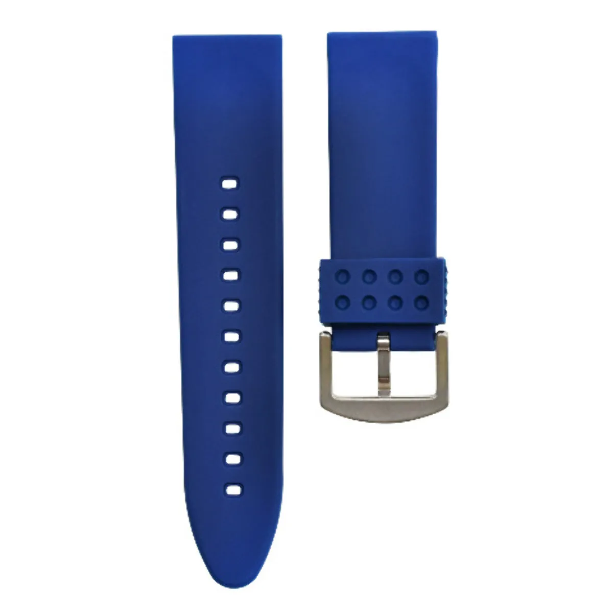 26MM RUBBER WATCH BAND DIVER STRAP FOR SWISS LEGEND MILITARE NO 1 SILICONE BLUE