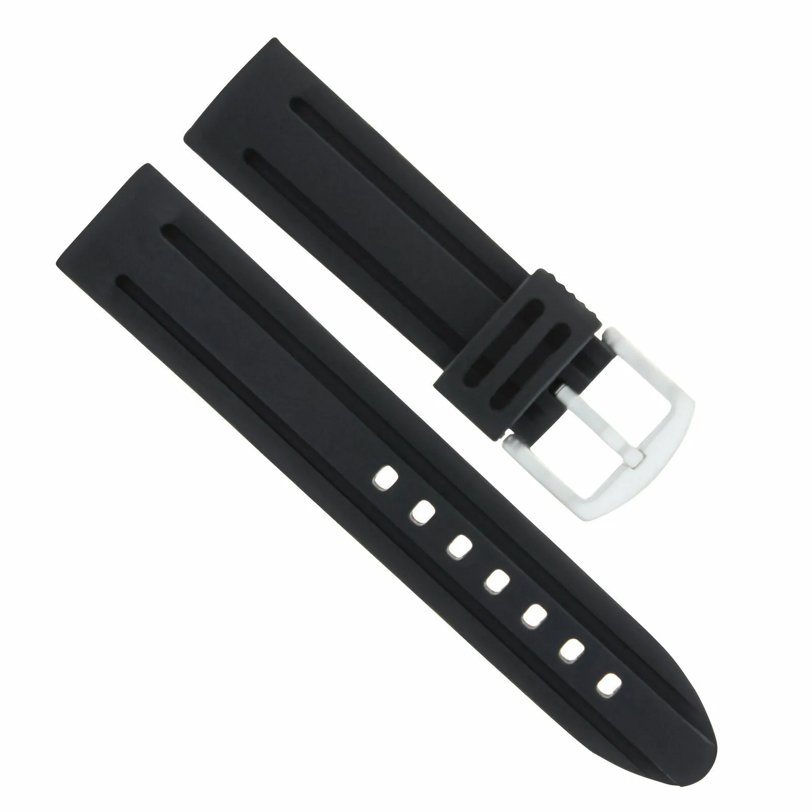 26MM RUBBER WATCH BAND STRAP FOR 47MM PANERAI 1950 LUMINOR SUBMERSIBLE 285 BLACK