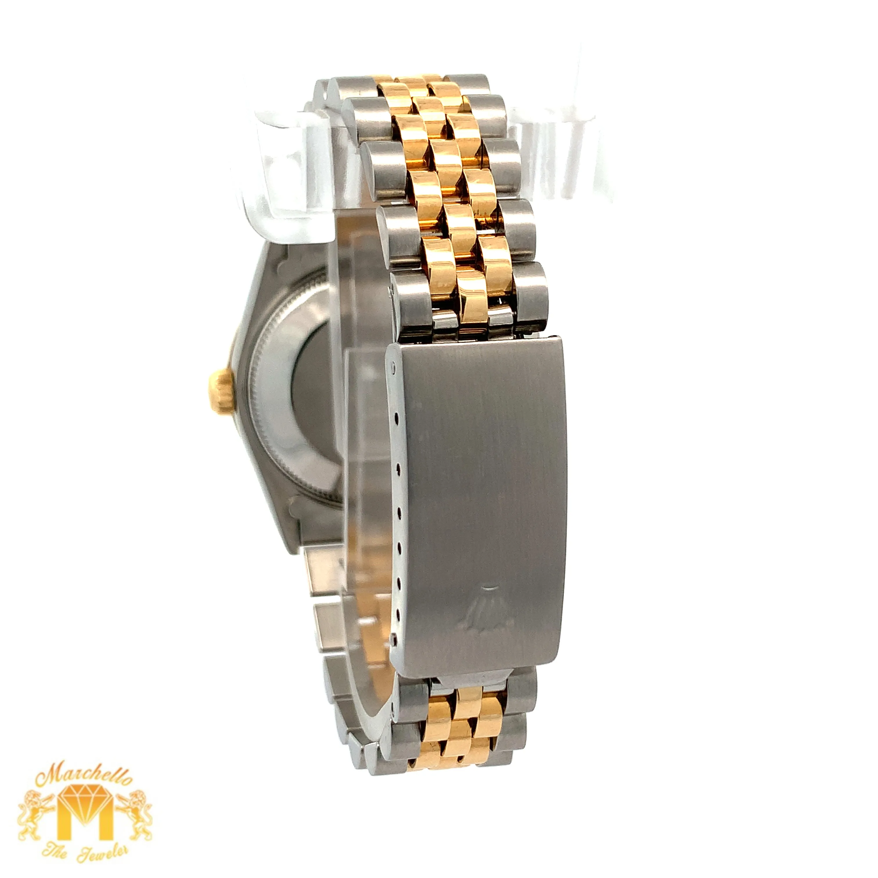31mm Rolex Watch with Two-Tone Jubilee Bracelet (factory diamond dial, custom diamond bezel)