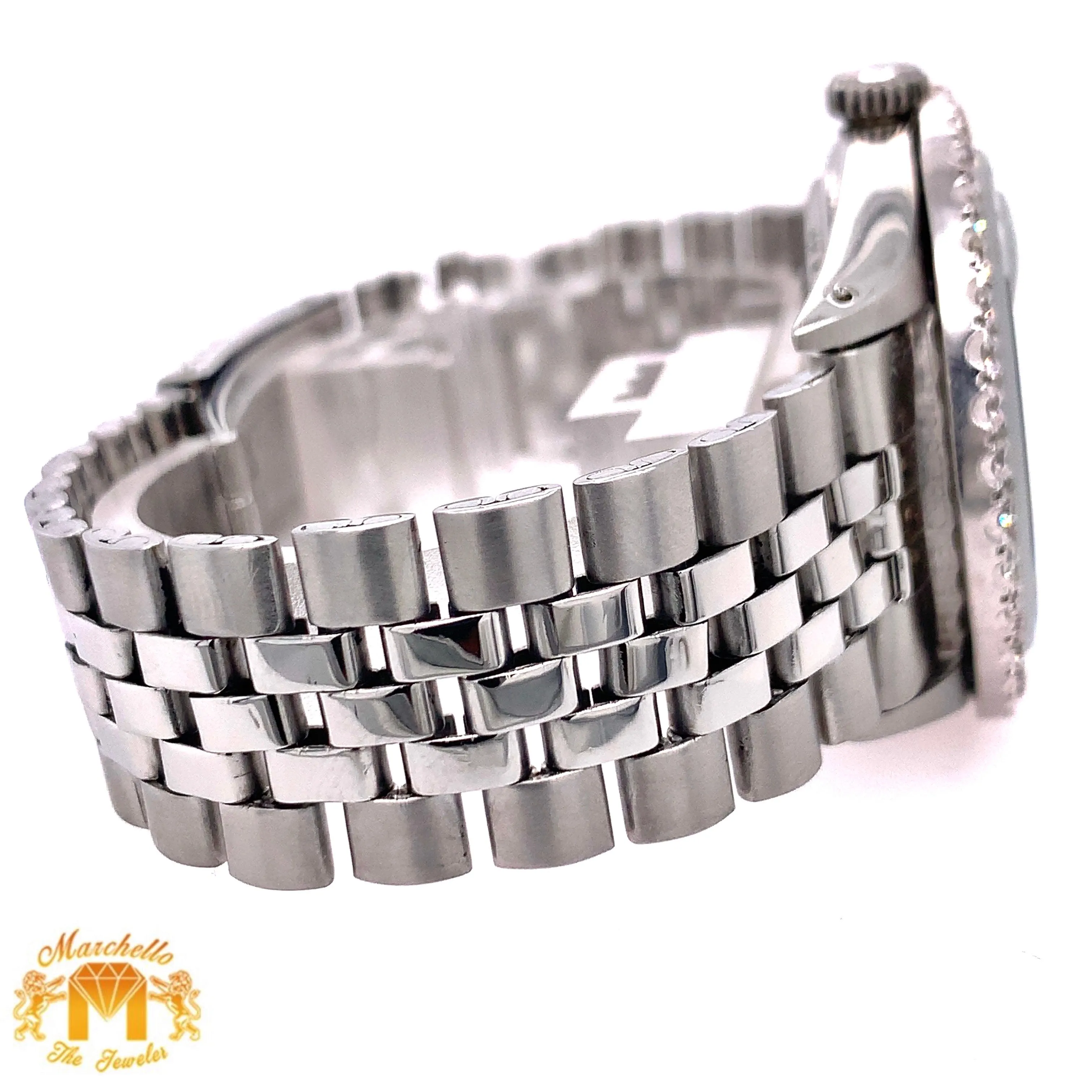 36mm 3.6ct Diamond Rolex Datejust Watch with Stainless Steel Jubilee Bracelet