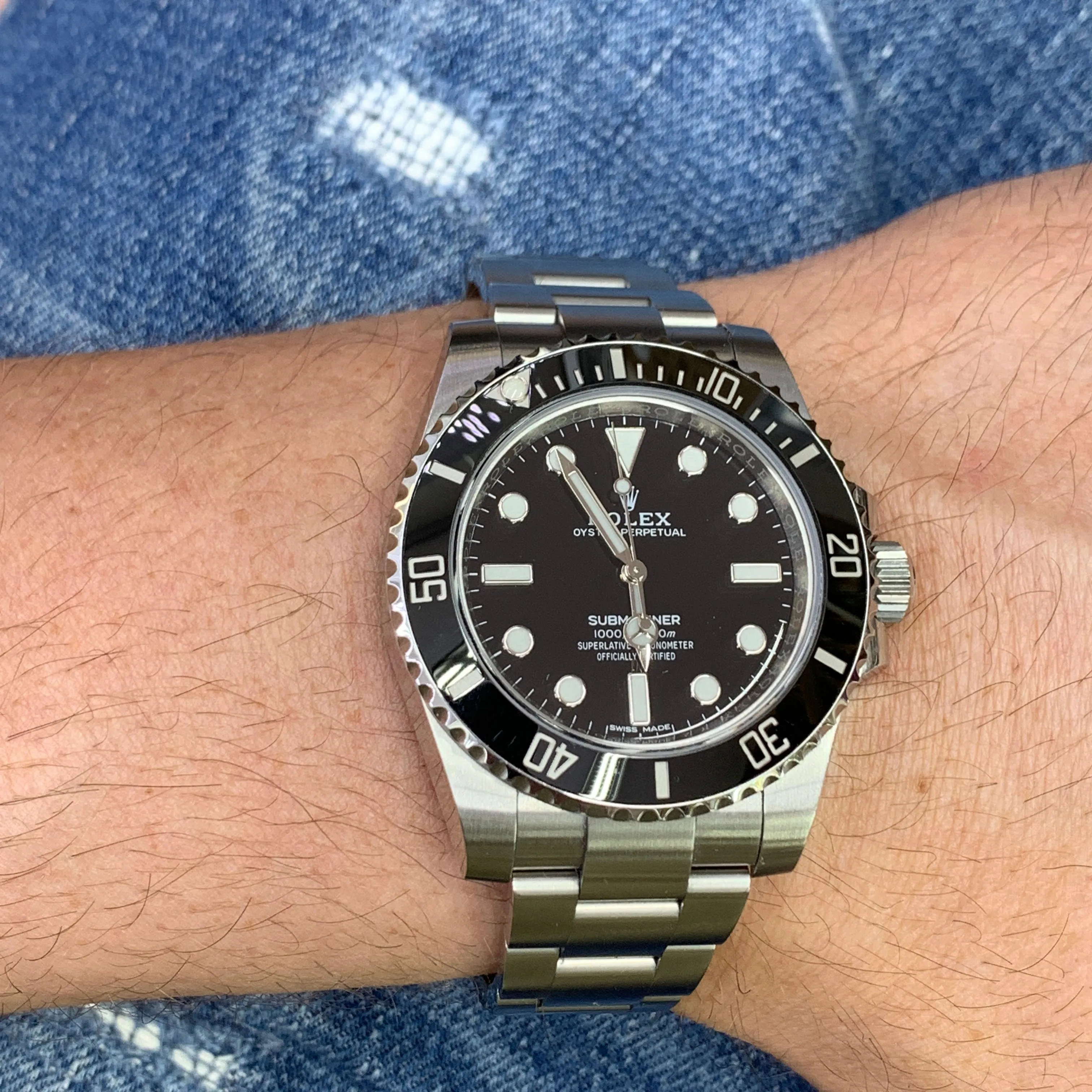40mm Rolex Submariner Watch with Oyster Bracelet (2018, papers)