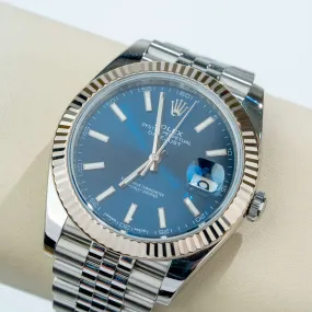 41mm Fluted Blue Index Dial Jubilee 126334