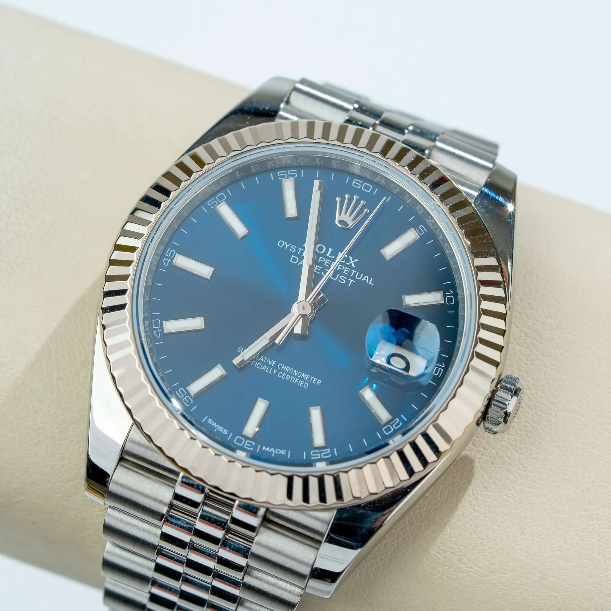 41mm Fluted Blue Index Dial Jubilee 126334