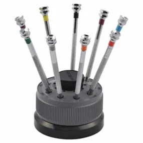 9 PC WATCH EYE GLASS SCREW DRIVER STAND WITH EXTRA BLADE TOOL TOP QUALITY
