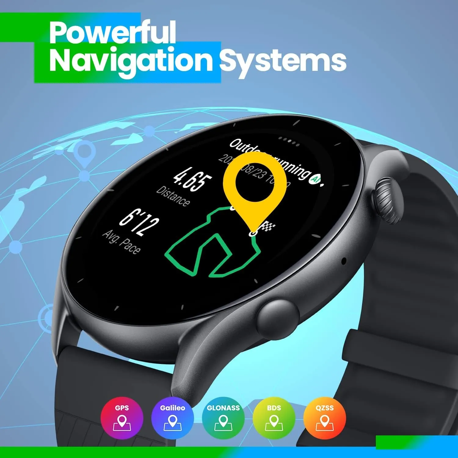 Amazfit Smartwatch GTR 3 46Mm Mit Gesundheitsüberwachung, Spo2, Zyklusüberwachung, GPS Sportuhr Mit 150  Sportmodi, 21 Tage Akku, Alexa Für Herren Damen, Schwarz, Einheitsgröße