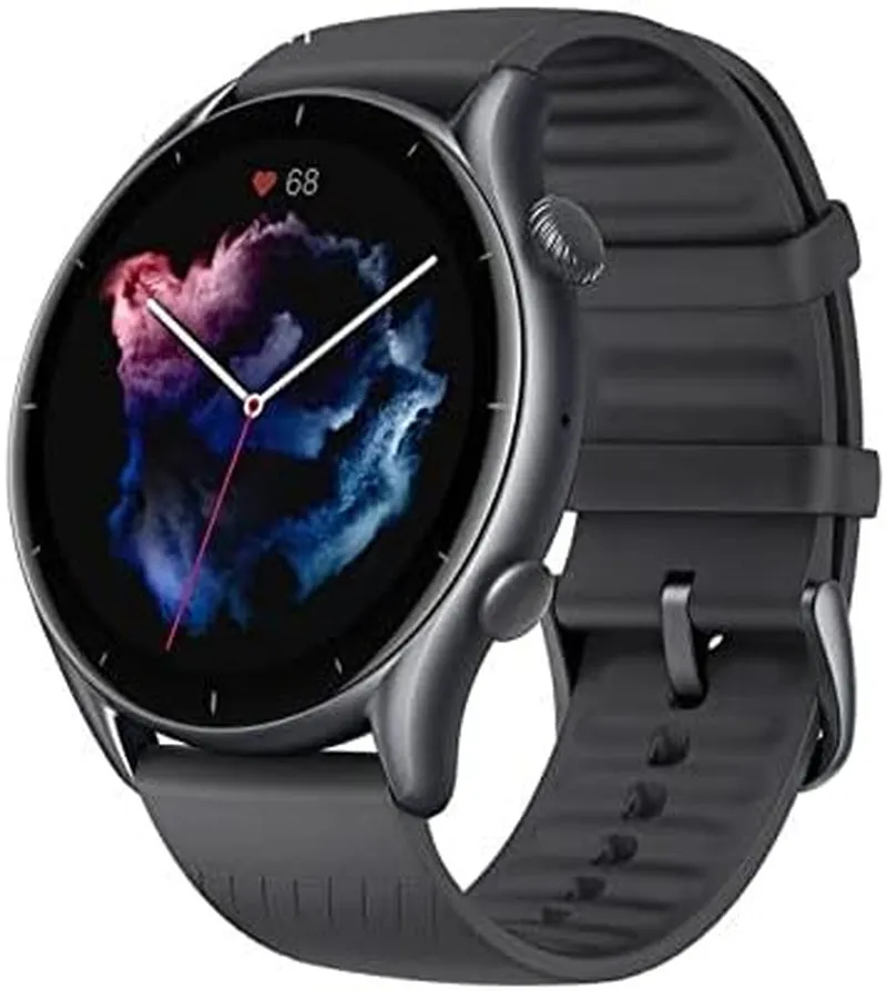 Amazfit Smartwatch GTR 3 46Mm Mit Gesundheitsüberwachung, Spo2, Zyklusüberwachung, GPS Sportuhr Mit 150  Sportmodi, 21 Tage Akku, Alexa Für Herren Damen, Schwarz, Einheitsgröße