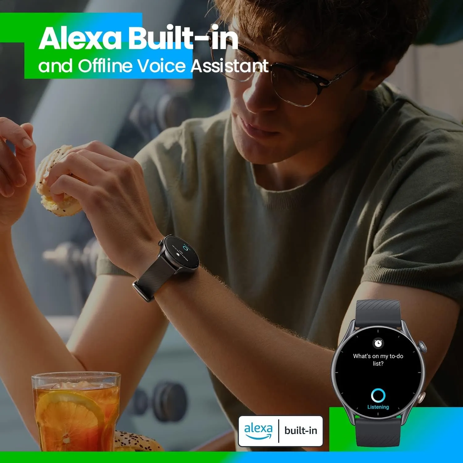 Amazfit Smartwatch GTR 3 46Mm Mit Gesundheitsüberwachung, Spo2, Zyklusüberwachung, GPS Sportuhr Mit 150  Sportmodi, 21 Tage Akku, Alexa Für Herren Damen, Schwarz, Einheitsgröße