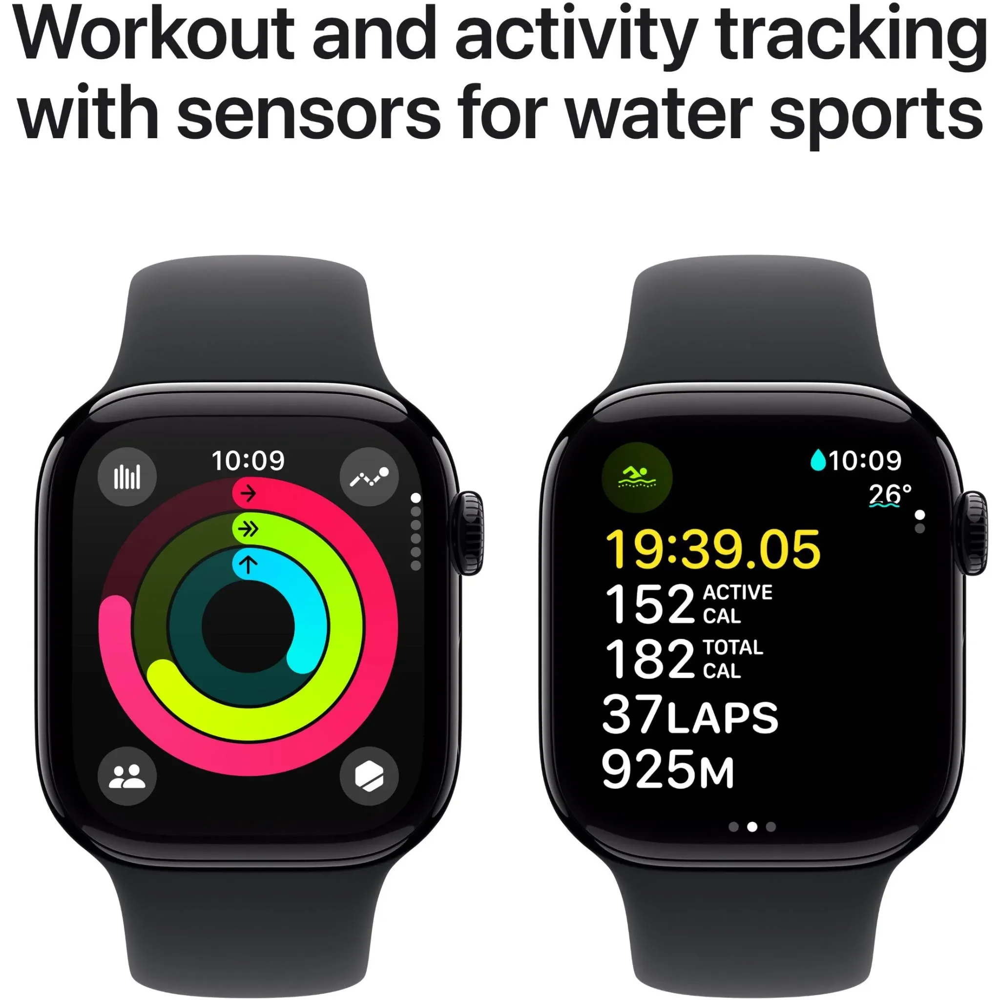 Apple Watch Series 10 42mm Jet Black Aluminium Case GPS   Cellular Sport Band-Black - Open Never Used - AU Version