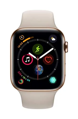Apple Watch Series 4 44mm (GPS   Cellular) - Edelstahlgehäuse Gold Stein Sportarmband (Generalüberholt)