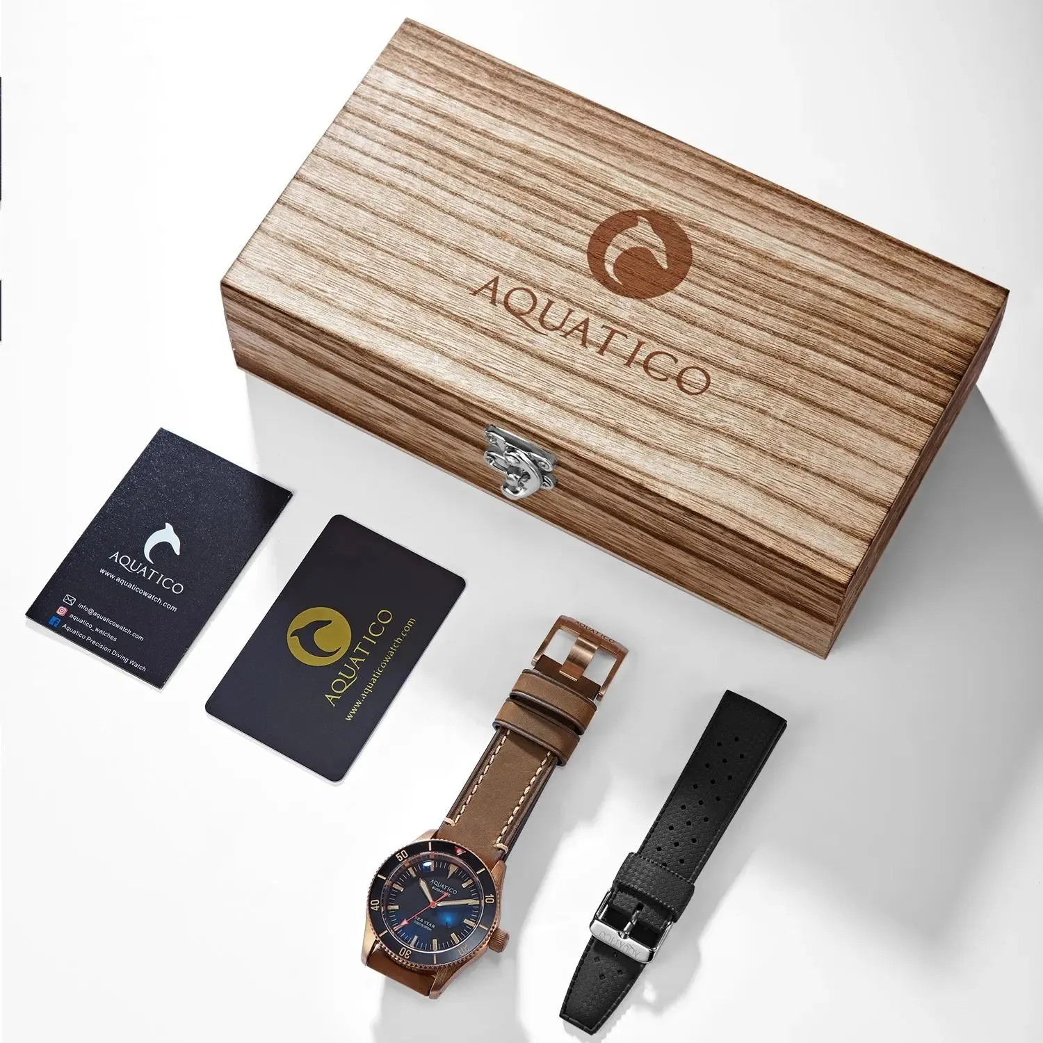 Aquatico Bronze Sea Star Black Dial Watch (NH35 No Date)