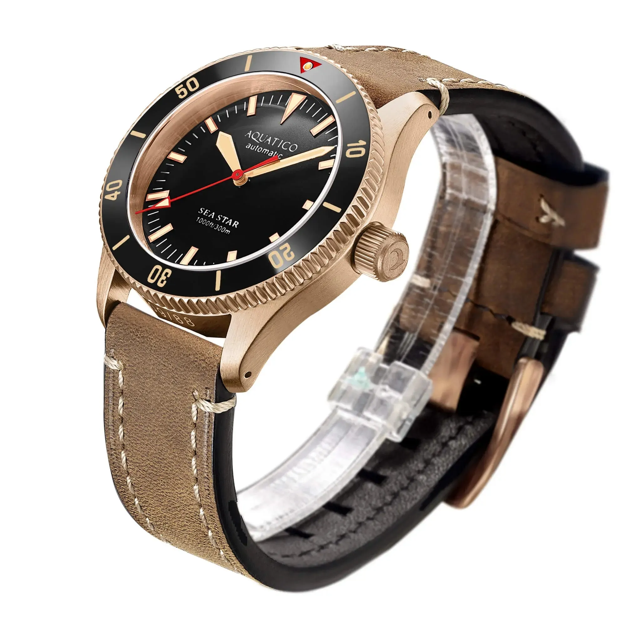 Aquatico Bronze Sea Star Black Dial Watch (NH35 No Date)