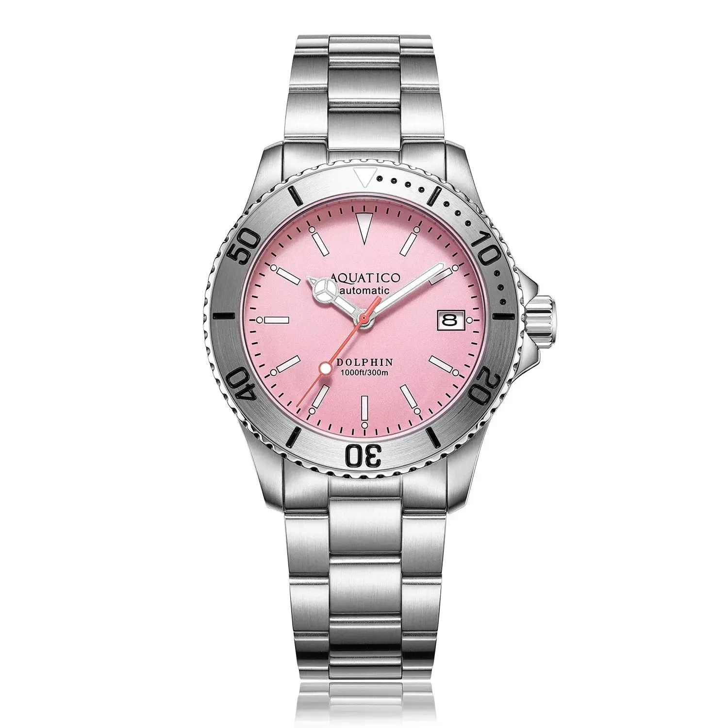 Aquatico Dolphin 38mm Dive Watch Pink Dial (NH35)