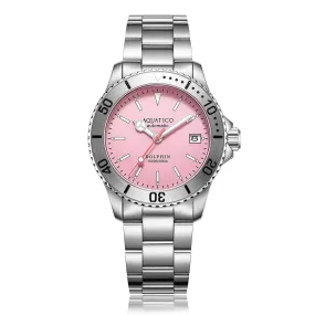 Aquatico Dolphin 38mm Dive Watch Pink Dial (NH35)