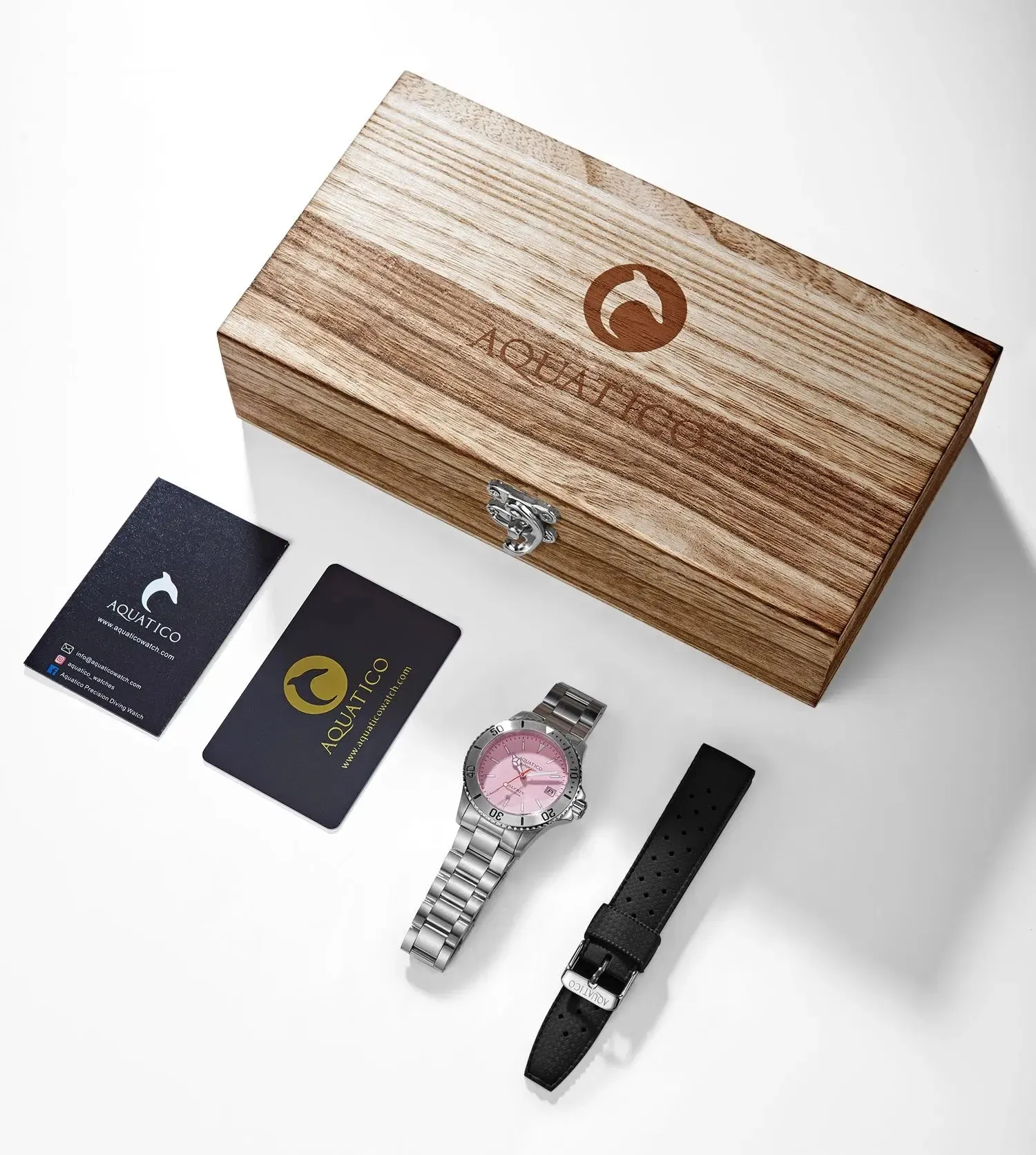 Aquatico Dolphin 38mm Dive Watch Pink Dial (NH35)