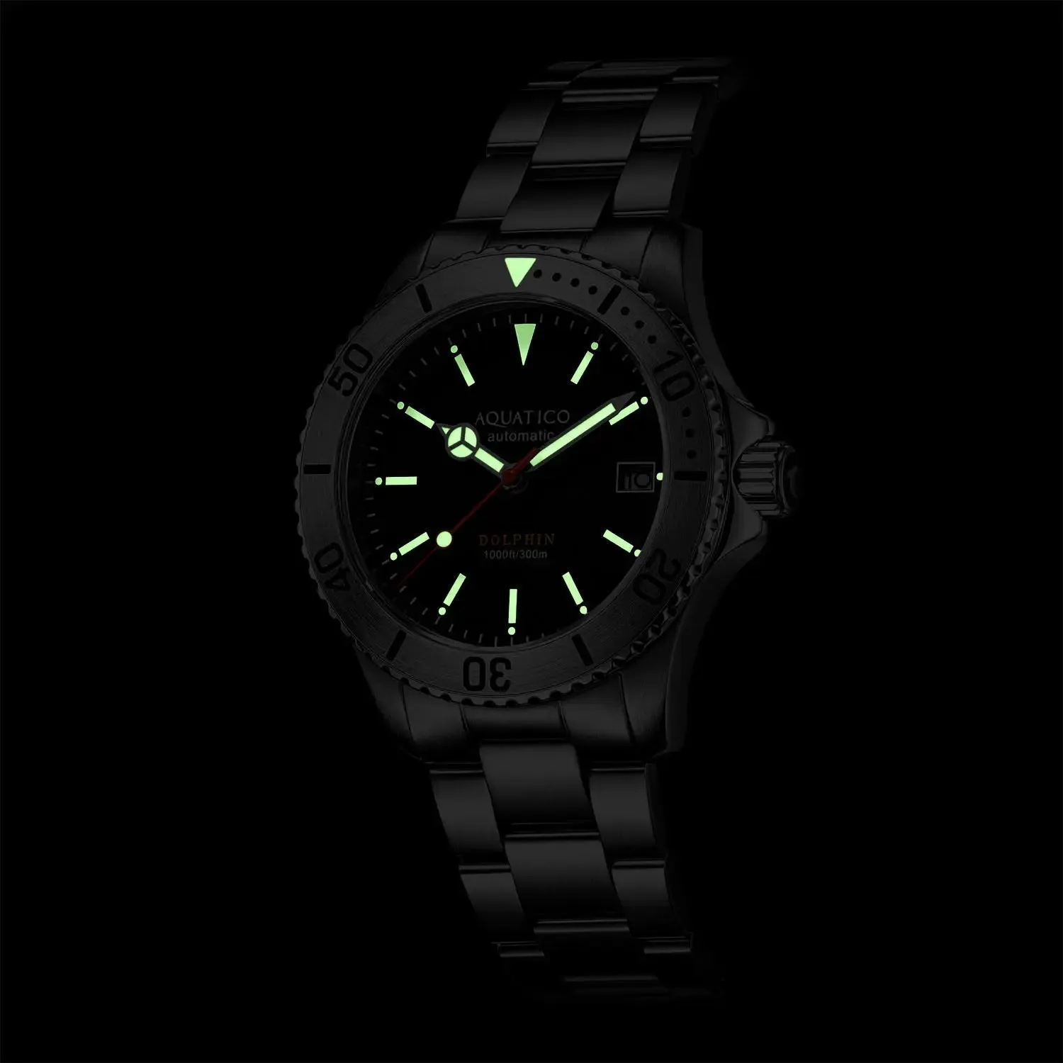 Aquatico Dolphin 38mm Orange Dial Watch